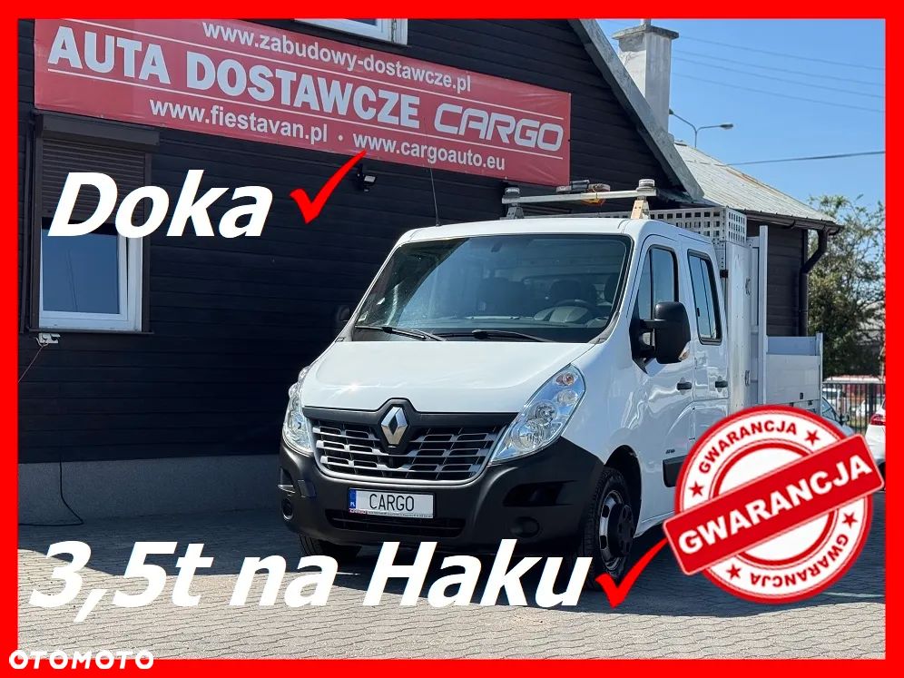Renault Master Skrzynia Doka 6 Osób * BLIŹNIAK * Auto Kupione w ASO Renault * Gwarancja * DMC 3.5t * 2,3 165Km * Bardzo oszczędny i dynamiczny silnik * 6-cio Stopniowa Skrzynia Biegów * System Extended Grip * Lusterko Wide View * Klimatyzacja * MP3 * Bluetooth * USB * Hak Holowniczy -3,5t na haku * Skrzynka narzędziowa za kabiną *