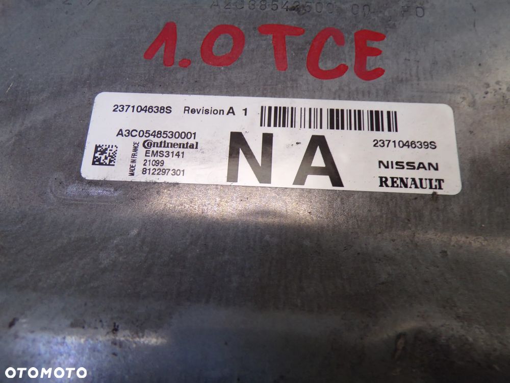 KOMPUTER STEROWNIK SILNIKA RENAULT CLIO V 1.0 TCE 237104638S A3C0548530001 - 3