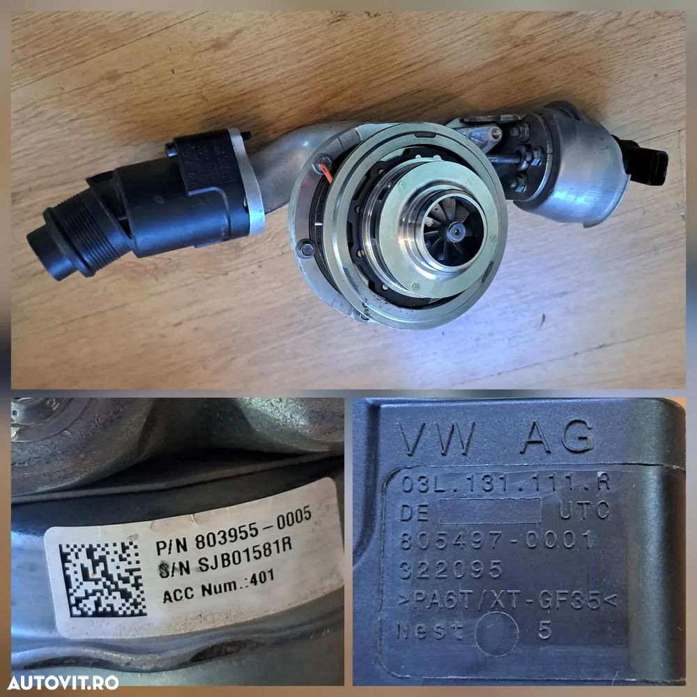 Turbina turbo turbosuflanta garrett 2,0 tdi vw volkswagen transporter T5 T6 7H audi A3 A8 2009-2015 crafter amarok dupa 2010 pompa inalta presiune delphi 1,2 tdi SKODA Fabia Praktika Roomster VW Polo - 5