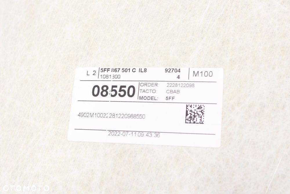 Cupra Formentor podsufitka 5FF867501C - 5