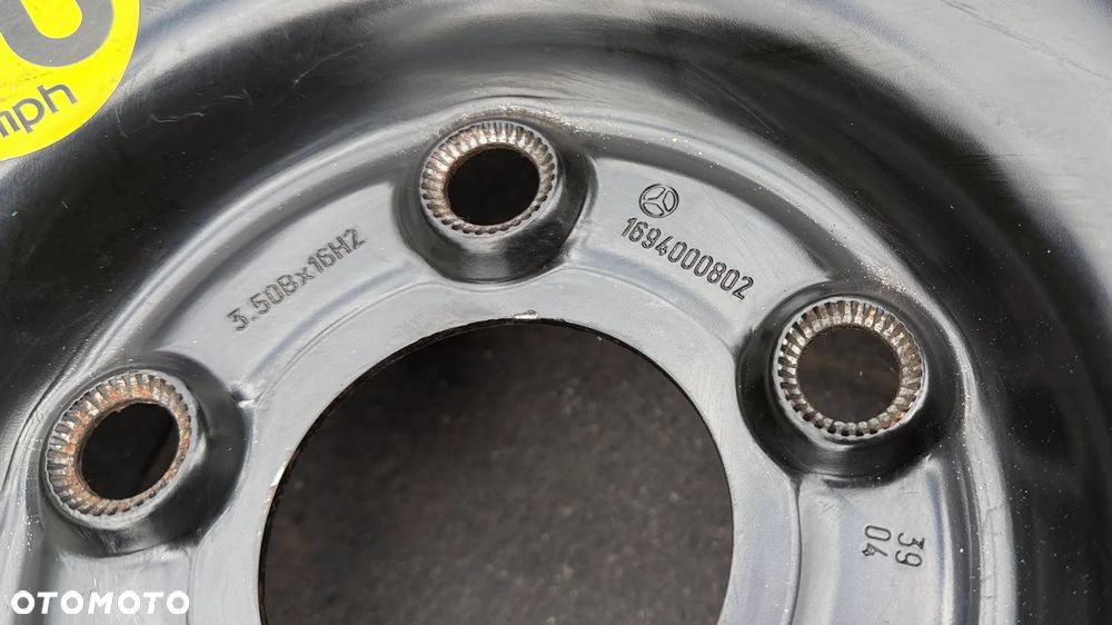Koło dojazdowe r16 5x112 125/90 Mercedes et32 3.5J dojazdówka felga w212 w169 w245 zapas - 4