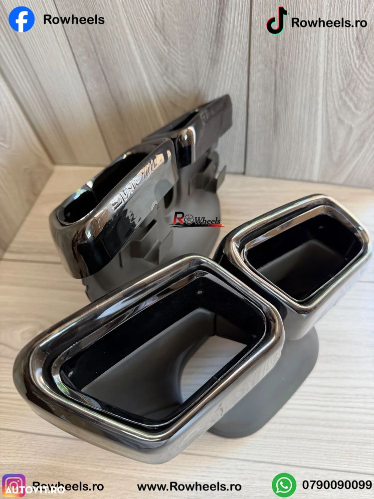 Ornamente tobe Tips evacuare Mercedes AMG S class E class C class W222 W212 W218 W205 W223 black chrome - 2