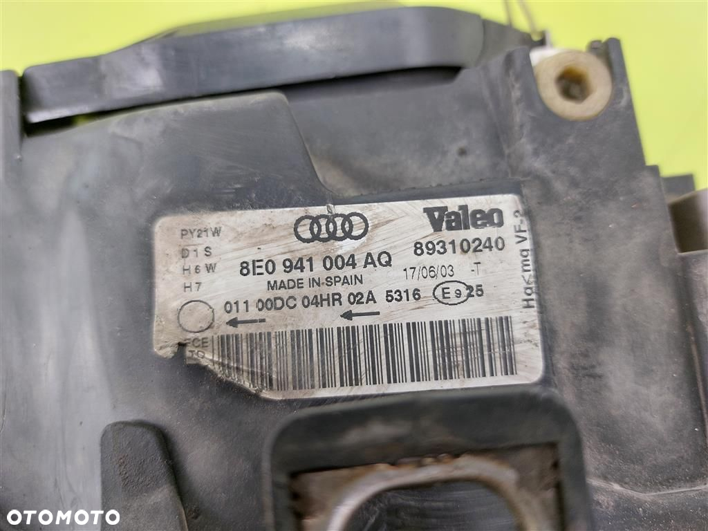Reflektor lampa przód prawa Audi A4 B6 8E 2000-2004 XENON KPL   8E0941004AQ - 6