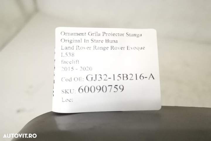 Ornament Grila Proiector Stanga Original In Stare Buna Land Rover  Ran - 7