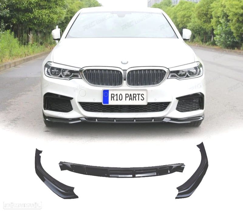 SPOILER DIANTEIRO BMW G30 SEDAN G31 TOURING 17-19 PRETO BRILHANTE - 1