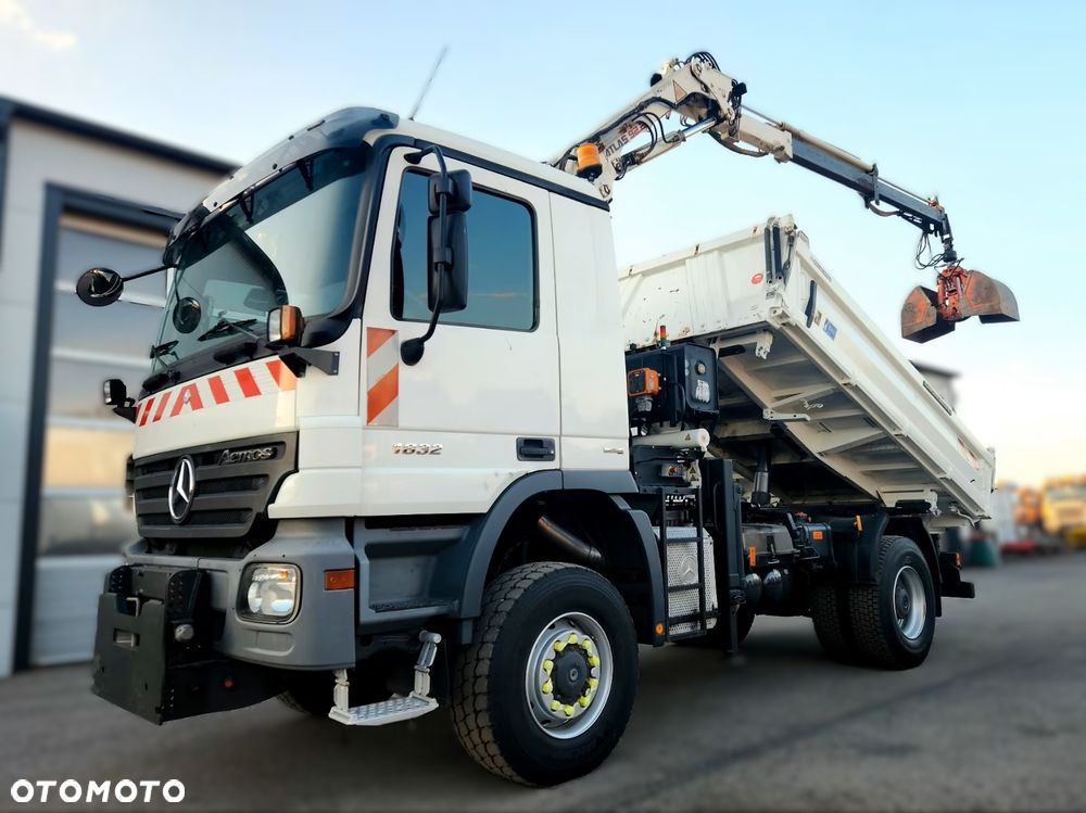 Mercedes-Benz Actros 1832 AK 4x4 – wywrotka 3-stronna MEILLER + HDS ATLAS 92.2 A2 – sterowanie radiowe - 1