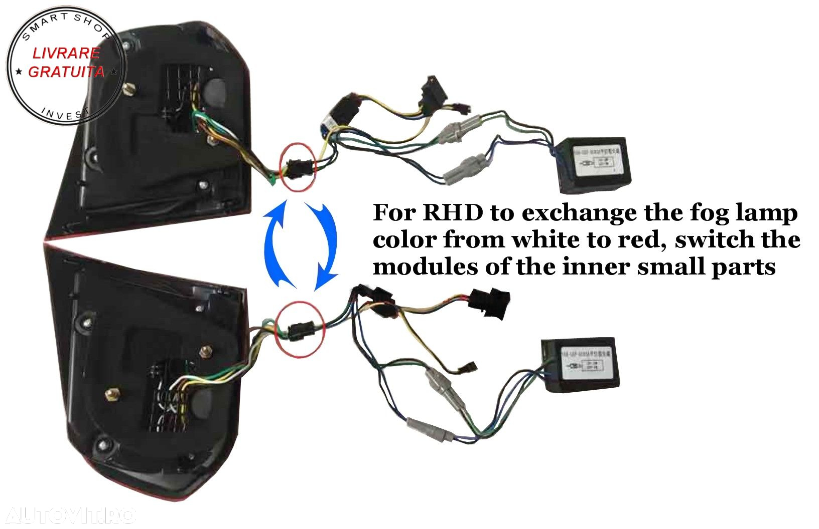 Stopuri Full LED VW Golf 6 VI (2008-2013) R20 Design Rosu Fumuriu cu Semnal Dinami- livrare gratuita - 10