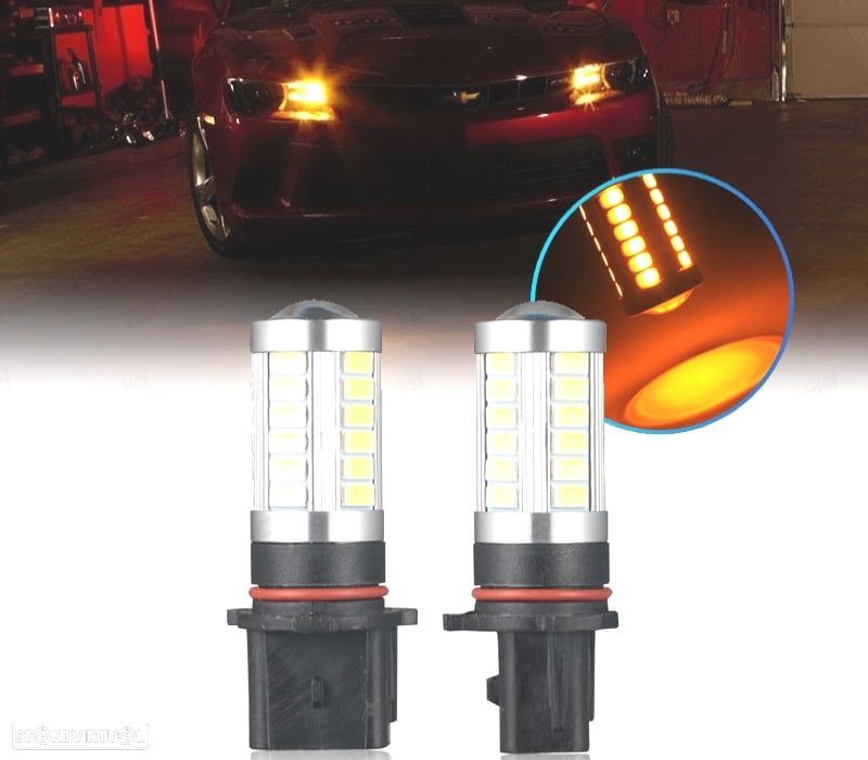 LÂMPADAS LED P13W PSX26W SP13W LARANJA PARA PISCA - 1