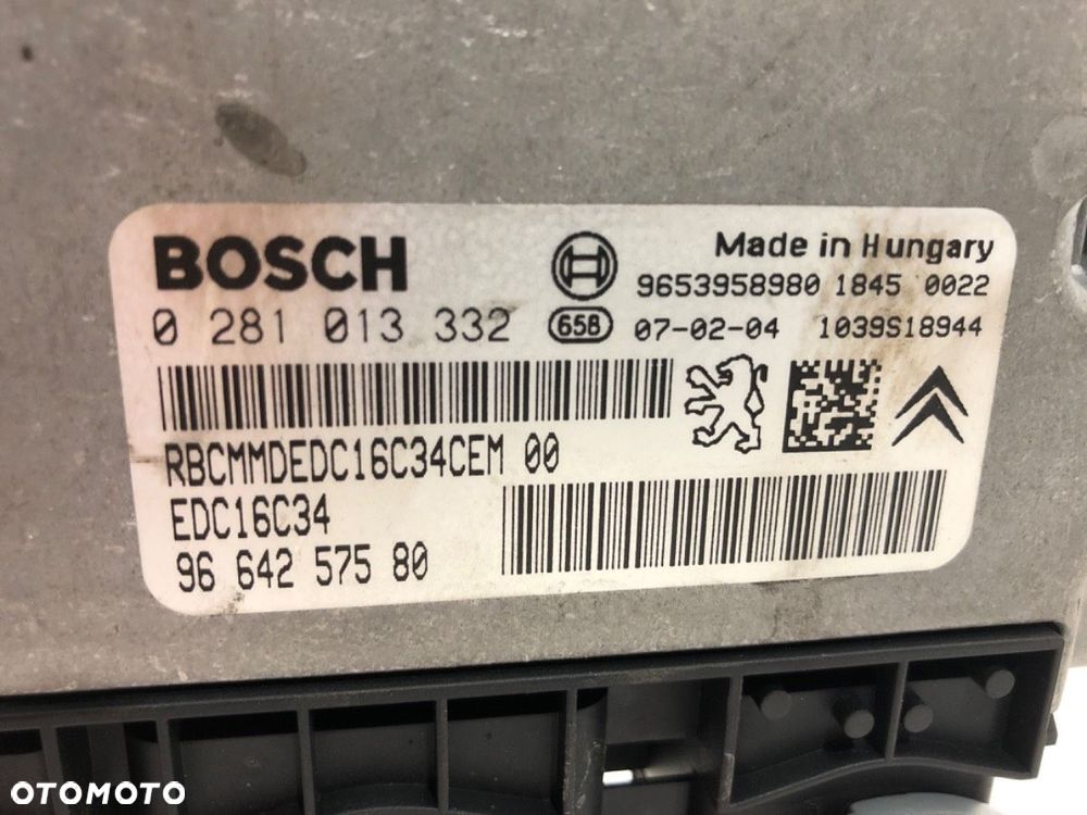 KOMPUTER SILNIKA  PEUGEOT 407 SW (6E_) 2004 - 2011 1.6 HDi 110 80 kW [109 KM] olej napędowy 2004 - - 3