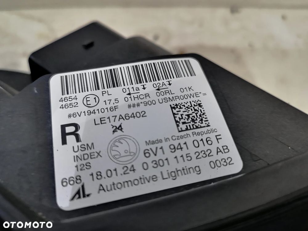 Lampa Prawa Skoda FABIA 6V1 III 3 LIFT FULL LED Kompletna Przód Przedni - 5