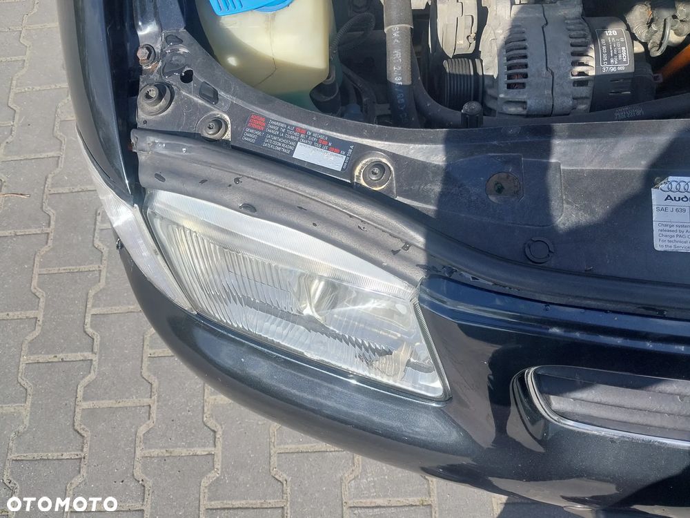 Przód kompletny Audi A3 8L kolor LZ9V LZ9U zderzak maska lampa przednia grill błotnik atrapa dokładka chłodnica pas wzmocnienie KOMPLET DO ZAŁOŻENIA bez malowania CZARNY - 8