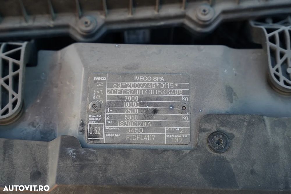 Iveco DAILY 70-180 / BASCULATOR SPATE 2.8 M / MTA: 7.0 T / BLOCARE PUNȚI / DUBLU / HI-MATIC - 38