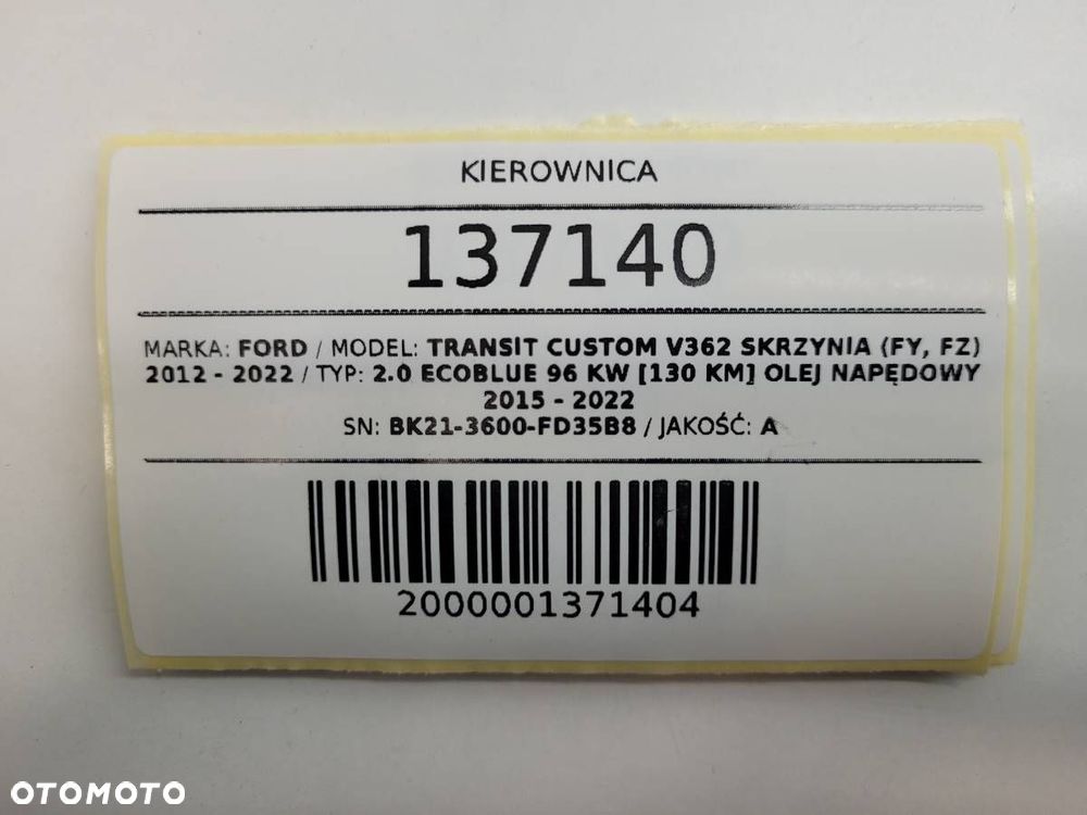 KIEROWNICA MULTIFUNKCYJNA SKÓRA CZARNA FORD TRANSIT CUSTOM MK1 - 12
