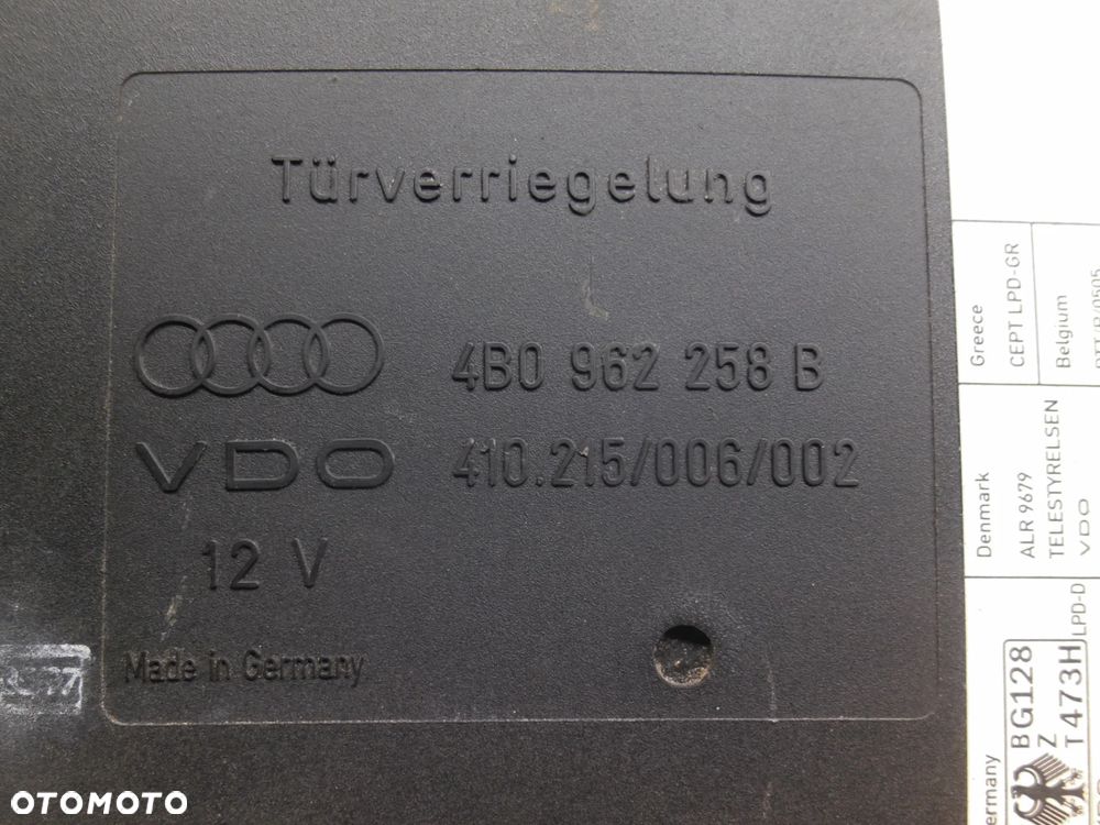 Moduł komfortu Audi A6 C5 4B0962258B - 2