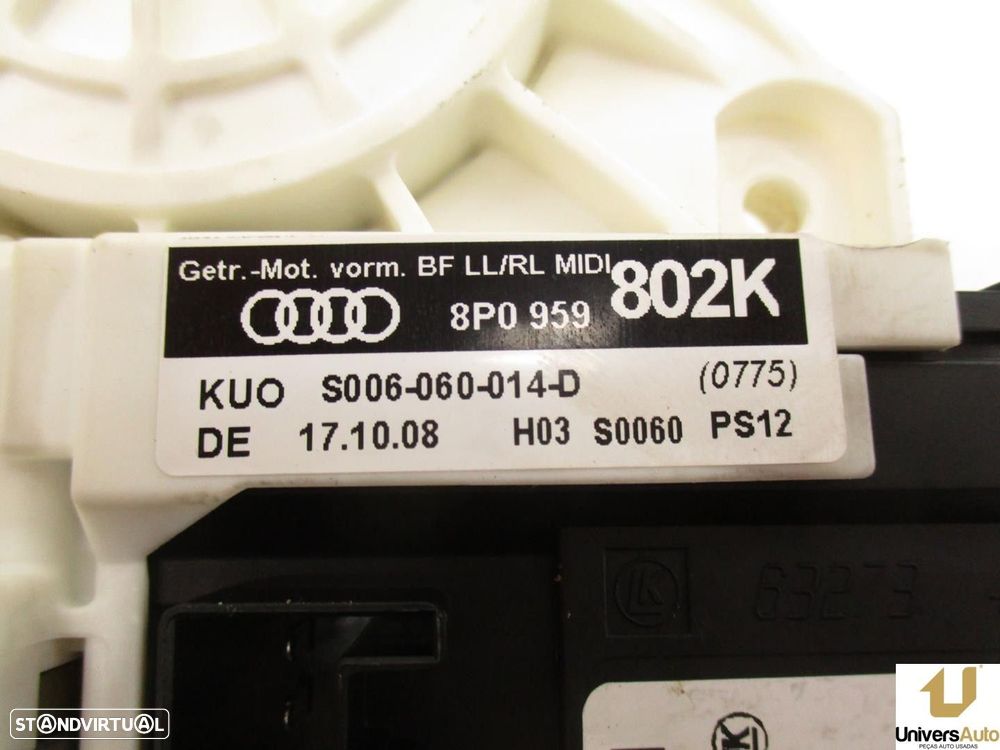 MOTOR ELEVADOR DE VIDRO FRONTAL DIREITO AUDI A3 SPORTBACK 2008 -8P0959802K - 6