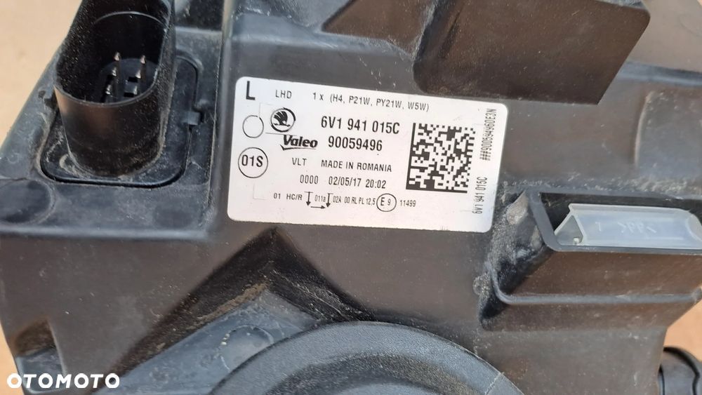 SKODA FABIA III LEWA LAMPA PRZÓD 6V1941015C - 6