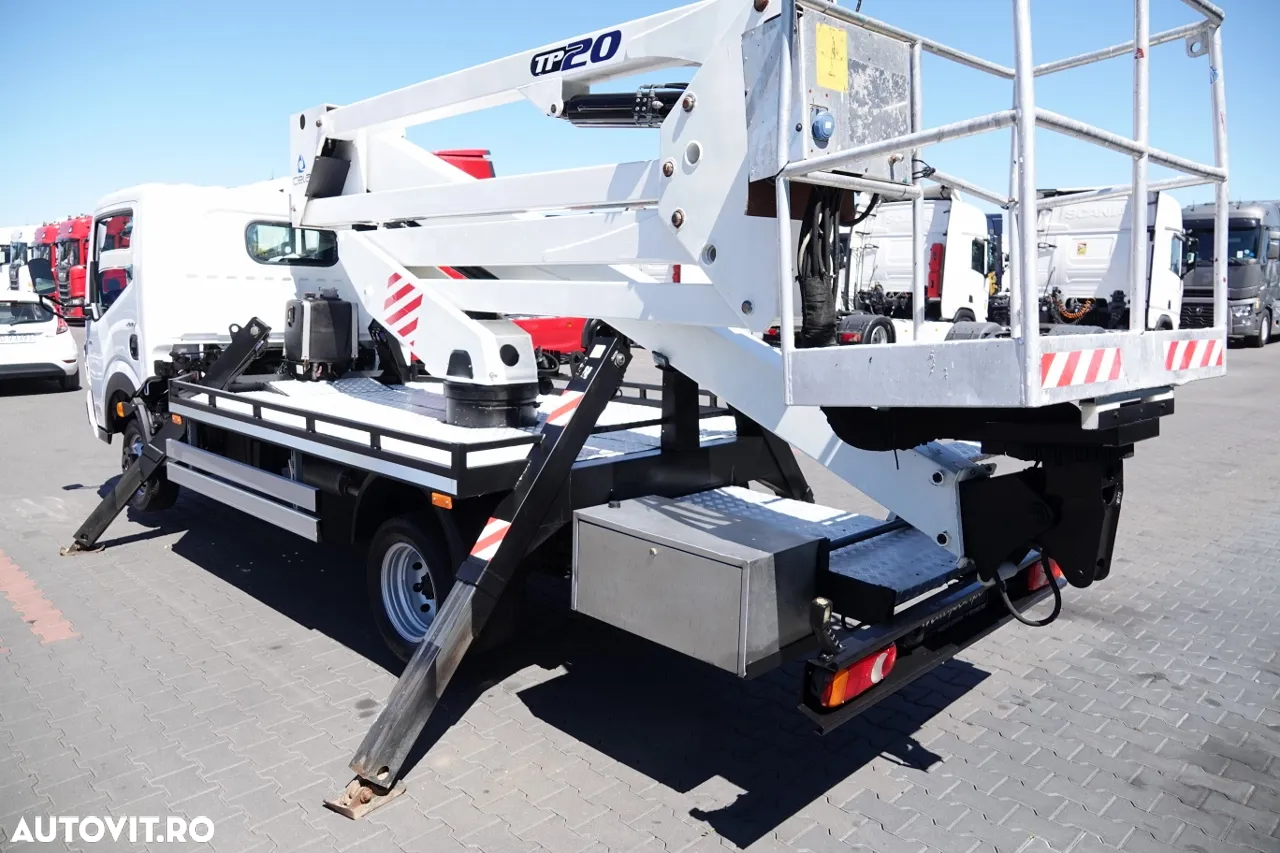 Renault MAXITY 110 DXI / ELEVATOR 20 METRI / ELEVATOR CU CULBIE TP20 / COȘ PENTRU 2 PERSOANE - 250 KG / 42.000 KM / CONTRACT POST-SERVICE - 15