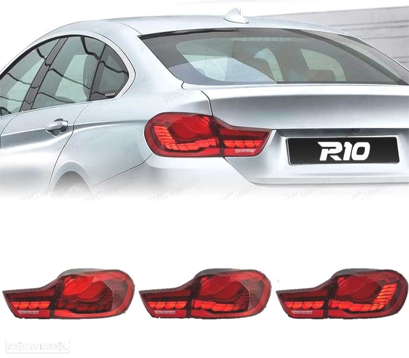FAROLINS FULL LED BMW F32 F33 F36 13-18 LIGHT BAR OLED FUNDO VERMELHO - 5