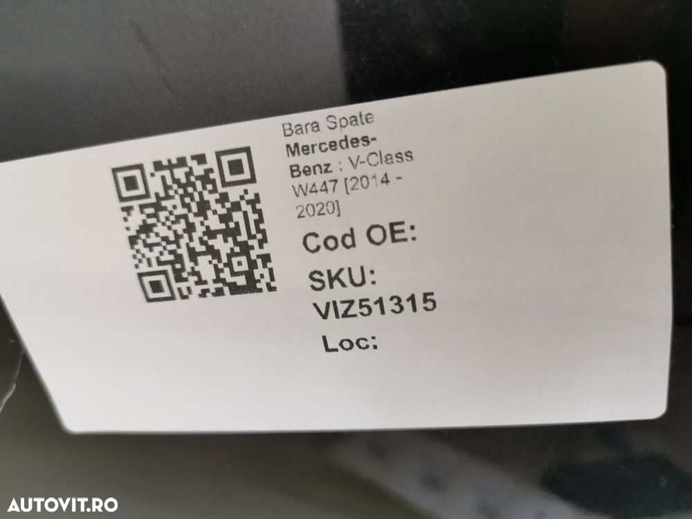 Bara Spate Mercedes-Benz  V-Class W447 2014 2015 2016 2017 2018 2019 2 - 8