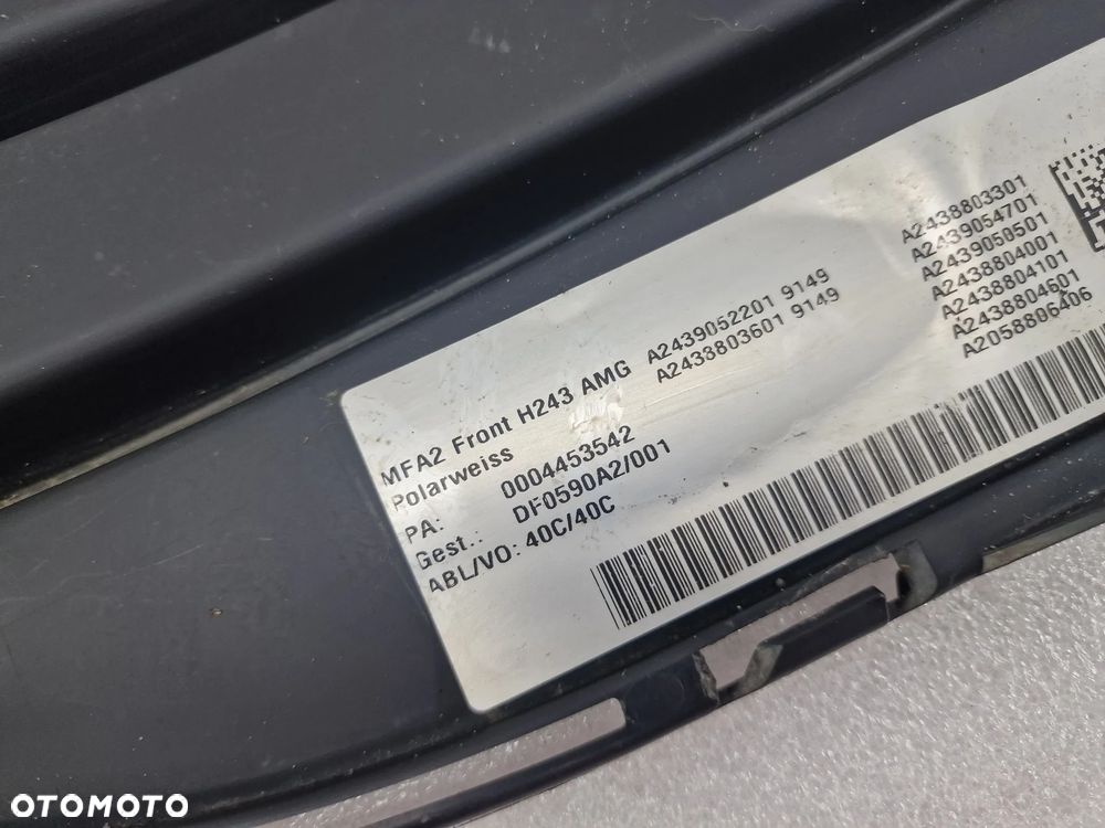 MERCEDES EQA / EQB AMG W243 / H243 PRAWA KRATKA BOCZNA ZDERZAKA PRZEDNIEGO PRZÓD , NR A2439052201 / A2438803601 , NR AUKCJI C/112 - 9