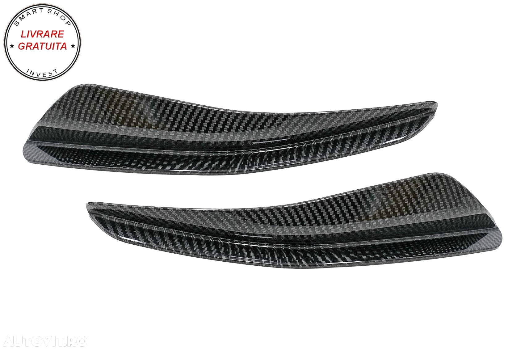 Ornamente bara fata flapsuri VW Golf 8 Mk8 MQB GTI / R-Line (2020-Up) Carbon Look- livrare gratuita - 2