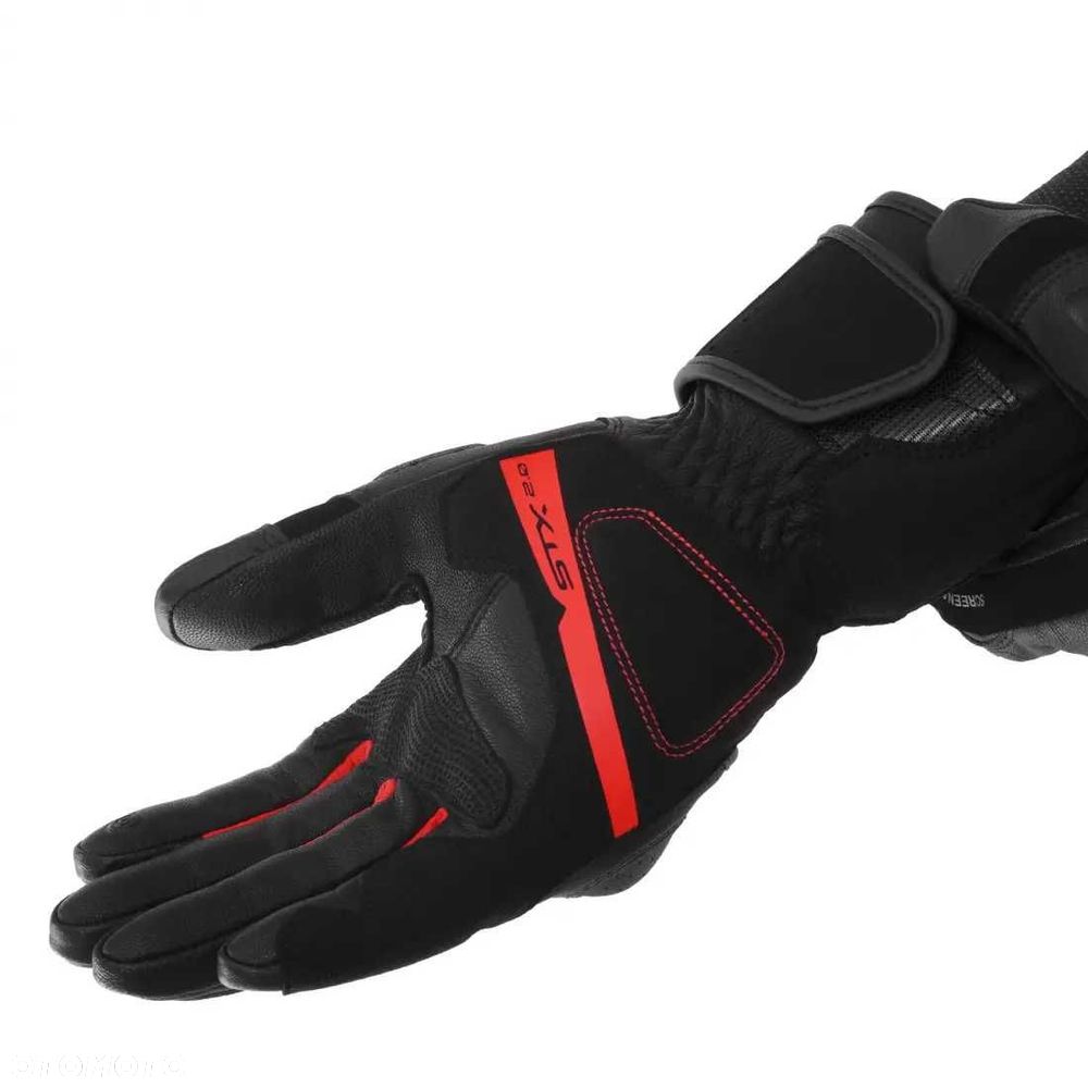 Skórzane rękawice motocyklowe męskie   MEN STX 2.0 RED/WHT/BLK - 2