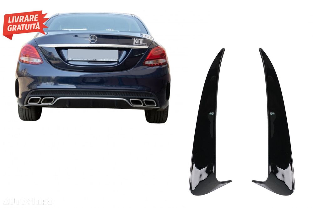 Ornamente bara Spate flapsuri Mercedes C Class W205 (2014-2020) Negru Lucios- livrare gratuita - 7