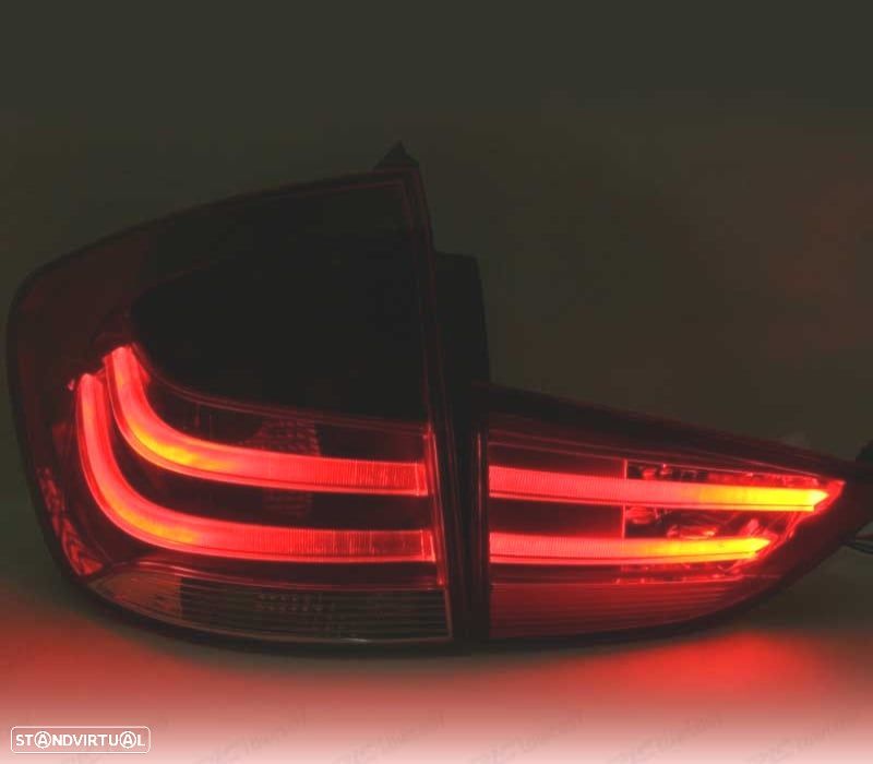 FAROLINS TRASEIROS BMW X1 E84 09- LIGHT BAR VERMELHO CROMADO - 3