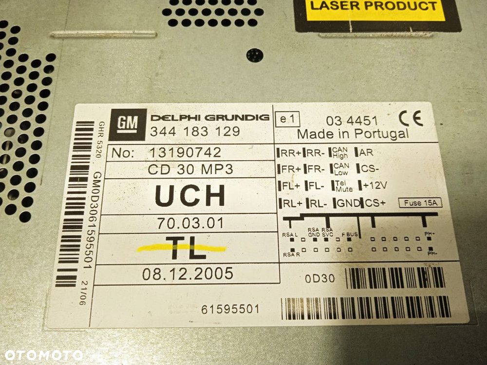 OPEL ASTRA H 1.9 CDTI RADIO CD 30 MP3 13190742  Z157 - 3