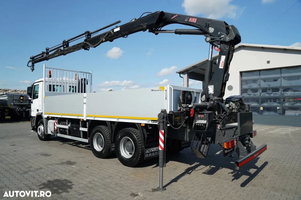 Mercedes-Benz ACTROS 2636 / 6x4 / CAROSERIE DE LIVRARE 7 M + HIAB HDS - EXTENSIE 12,6 M / PODEA REZISTENTĂ / RADIOCOMANDĂ / ROTATOARE / IMPORTAT - 4