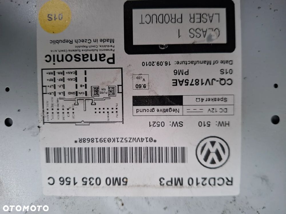 Volkswagen polo 6R radio 5M0 035 156 C - 2