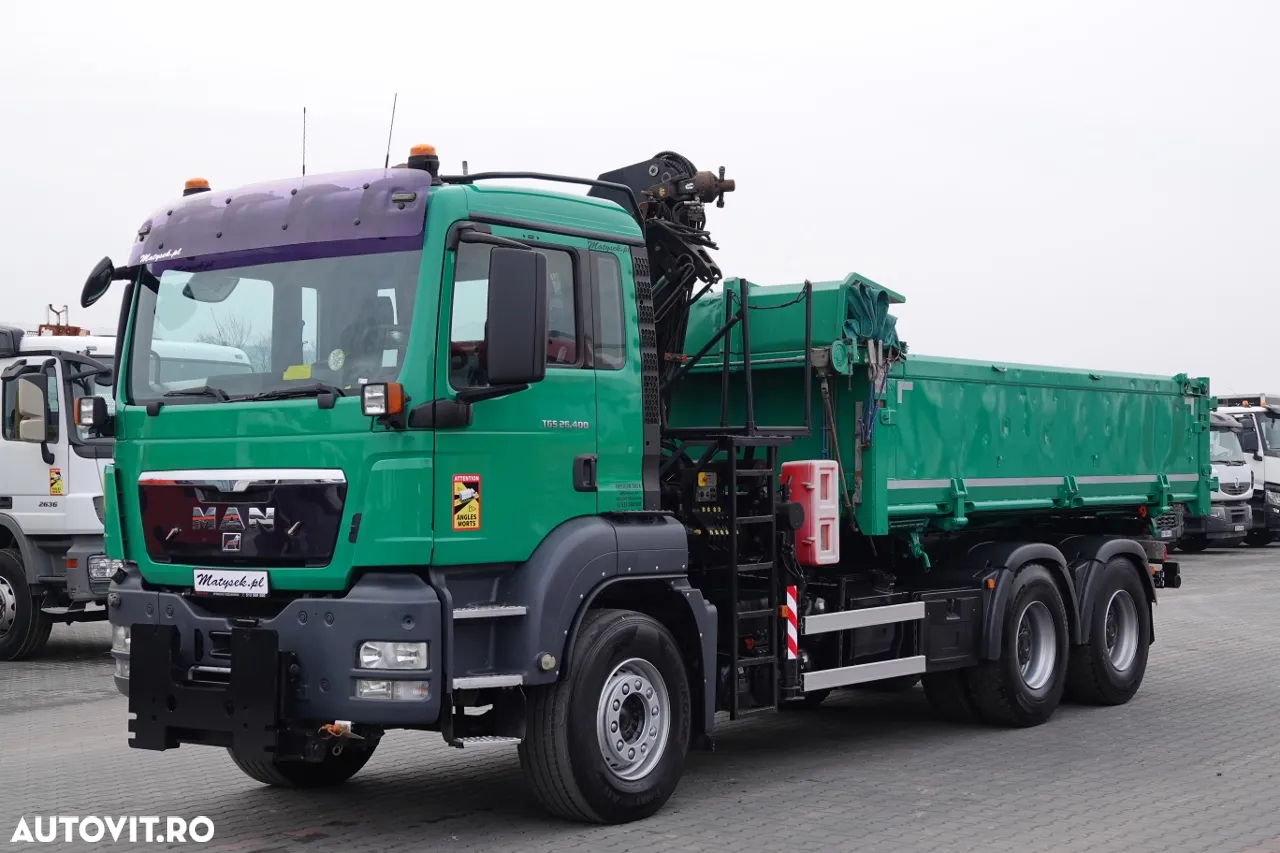 MAN TGS 26.400 / 6X4 / BASCULANTE + HDS PALFINGER PK 16502 / HYDROBURTA / BORDMATIC / IMPORTAT - 8