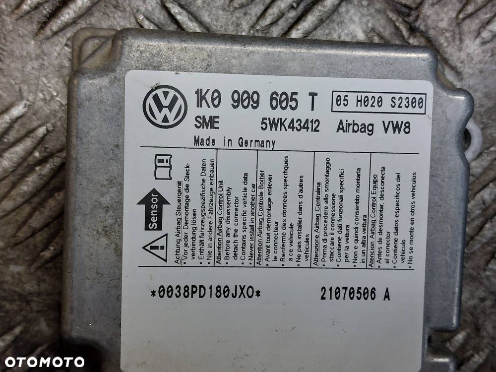 ZESTAW AIRBAG POSTRZAŁOWY SKODA OCTAVIA II 1Z0880201AE 1K0909605T - 7