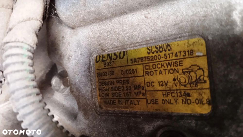 Sprężarka kompresor klimatyzacji Fiat Doblo I Lift scsb06 b837 5a7875200-51747318 - 2