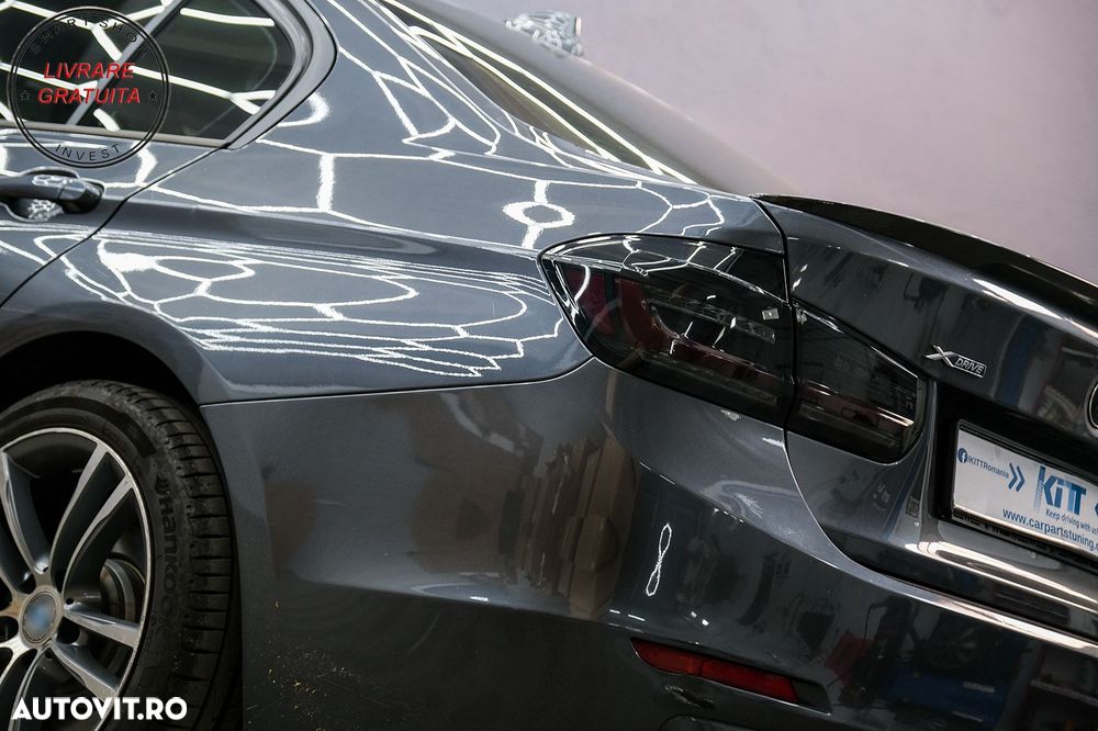 Stopuri LED BAR BMW Seria 3 F30 (2011-2019) Negru Fumuriu LCI Design cu Semnal Din- livrare gratuita - 15