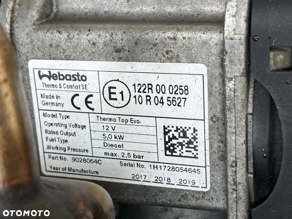 DOGRZEWACZ 5KW 12V 2,5 BAR THERMO TOP EVO WEBASTO OGRZEWANIE POSTOJOWE VW T6 CALIFORNIA CARAVELLE DOKA MULTIVAN TRANSPORTER 7E0815071E  EU - 7