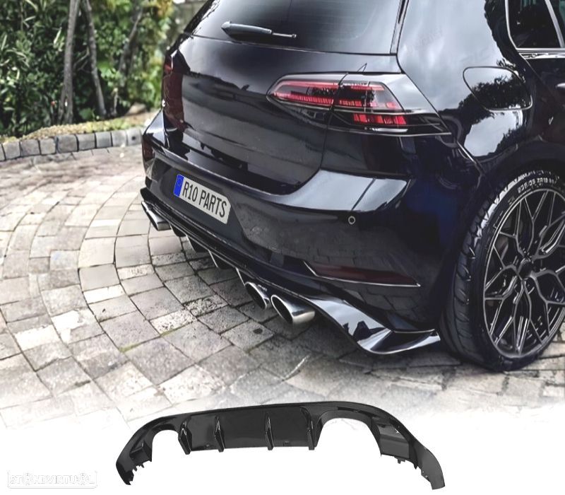 DIFUSOR VOLKSWAGEN VW GOLF 7 12-17 LOOK TCR PRETO BRILHANTE - 1