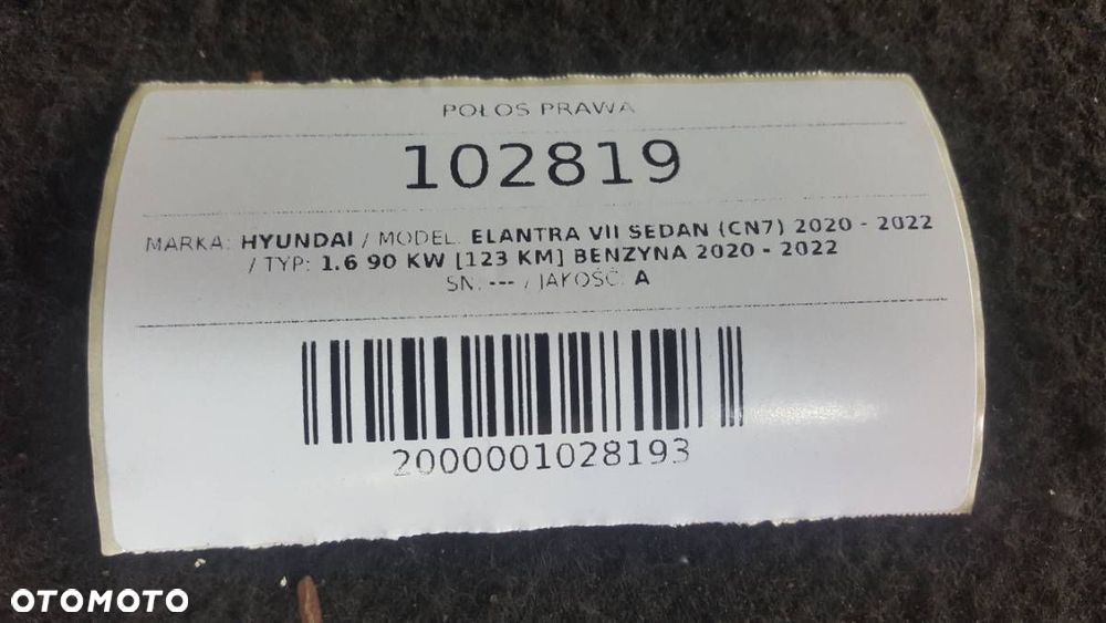 PÓŁOŚ PRAWA HYUNDAI ELANTRA VII 1.6 B AUTOMAT - 5