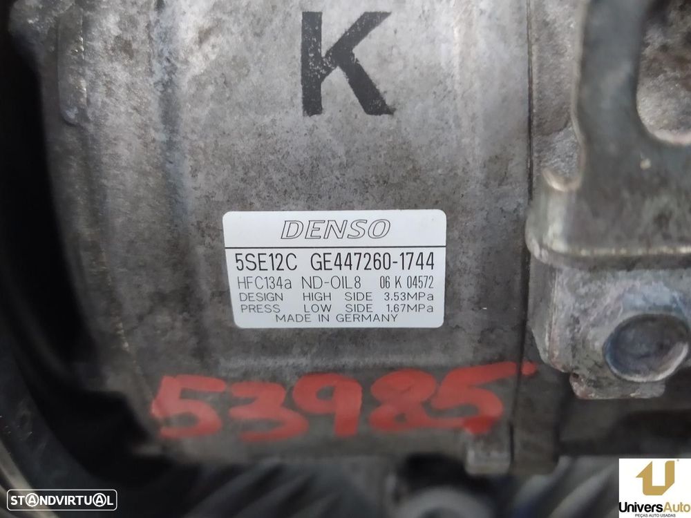 COMPRESSOR AR CONDICIONADO TOYOTA COROLLA VERSO 2008 -GE4472601744 - 2