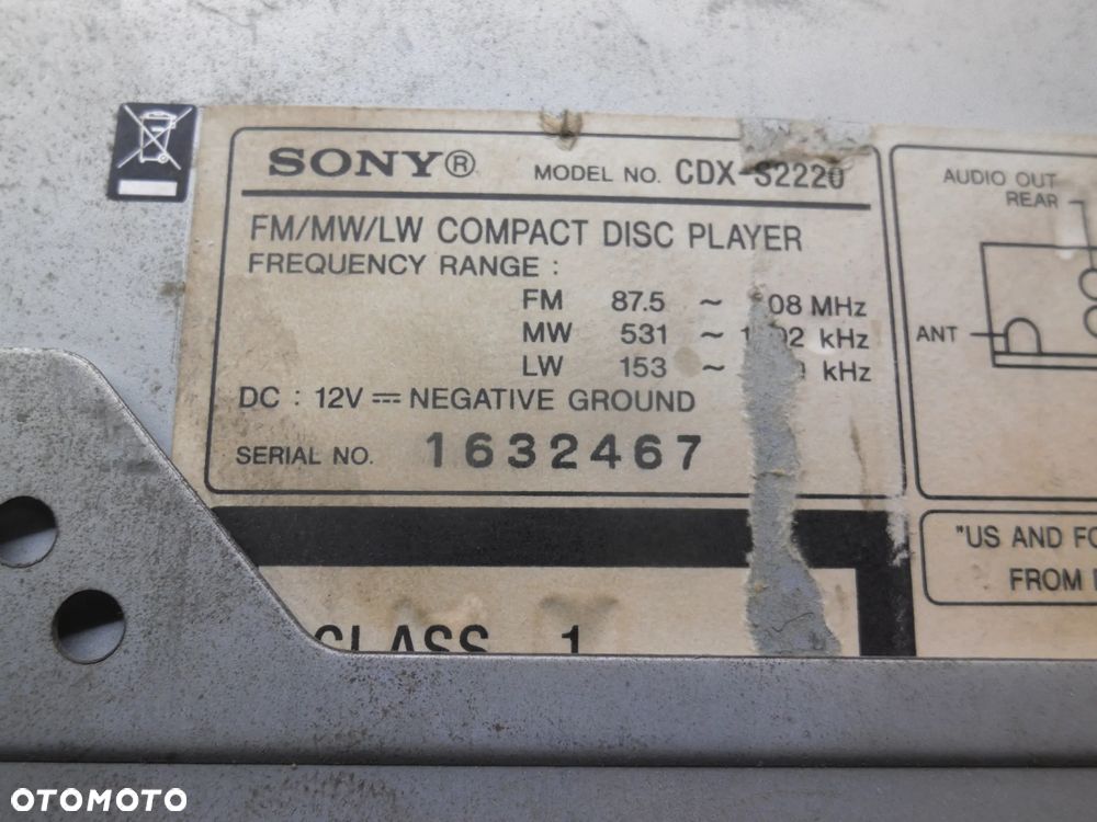 Radio radioodtwarzacz Sony X-Plod CDX-S2220 Drive-S 4x50W CD MP3 - 3