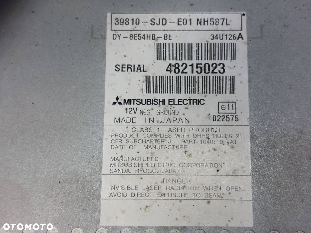 RADIO ODTWARZACZ  HONDA FR-V I 39810-SJD-E01 - 7