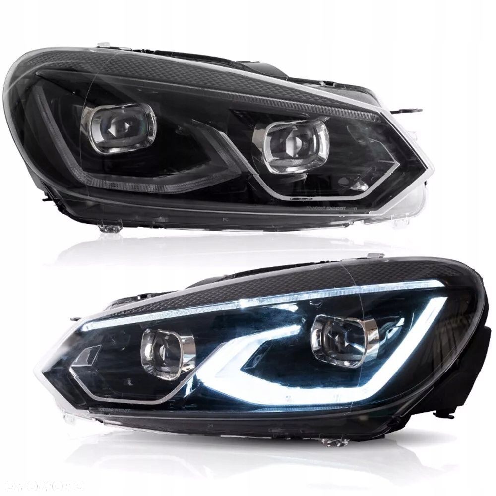 Reflektory Lampy kpl Vland Led Neon Tuning Animacje VW Golf VI 6 5k 2008-16 - 1