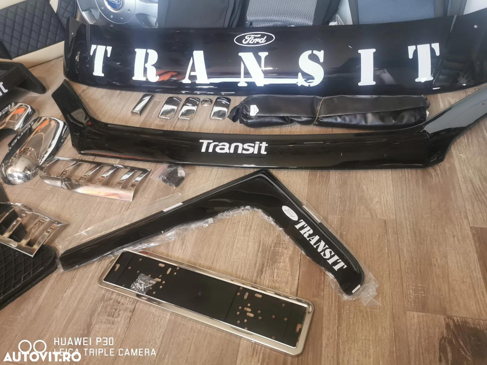 Accesori Ford Transit , deflector capota,parasoalr,capace roti,oglinzi cromate - 6