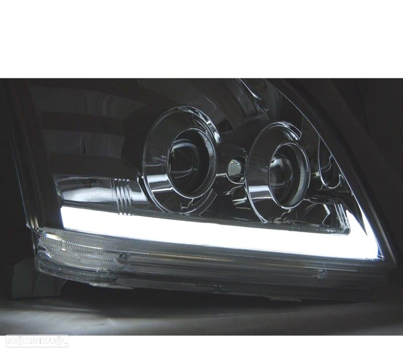 FARÓIS TUBE LIGHT PARA TOYOTA LAND CRUISER 120 03-09 COM INDICADOR DINÂMICO CROMADO - 2