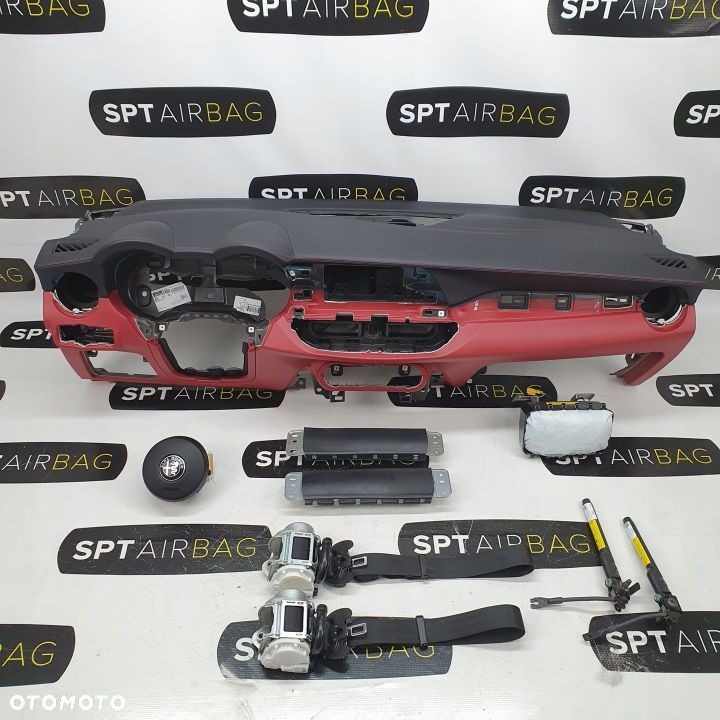 ALFA ROMEO STELVIO DESKA ROZDZIELCZA KONSOLA KOKPIT PULPIT PODUSZKI AIRBAG AIR BAG PASY KIT SET - 1