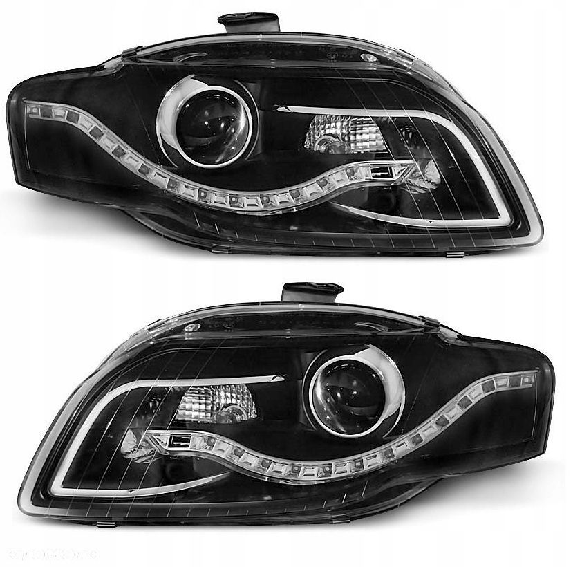 Reflektory lampy kpl pasek diody Led Tuning Black Audi a4 b7 8e 2004-2008 - 1