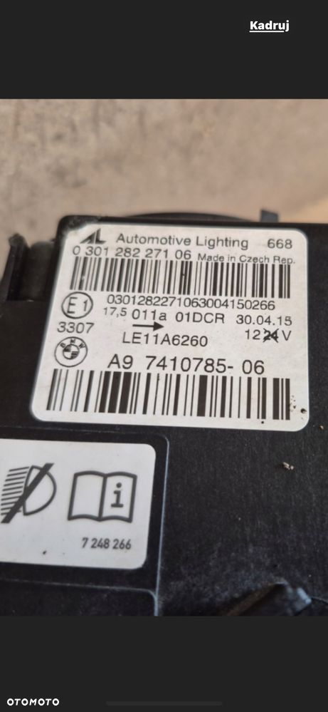 LAMPA LEWA BMW F32 F33 F36 BI XENON NIE SKRĘTNA BDB EU - 8