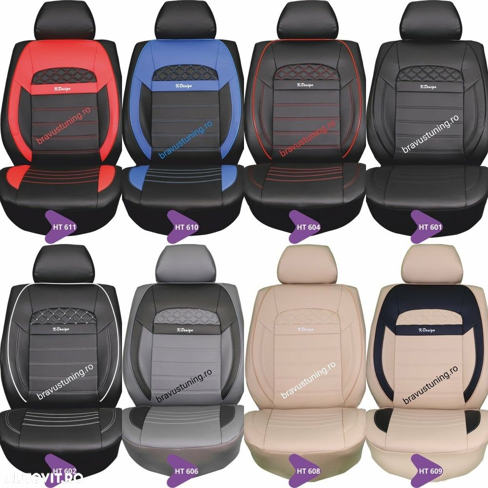 Huse scaun auto Piele Ecologica Audi,BMW,Passat,Ford,Opel,Seat,Duster - 2