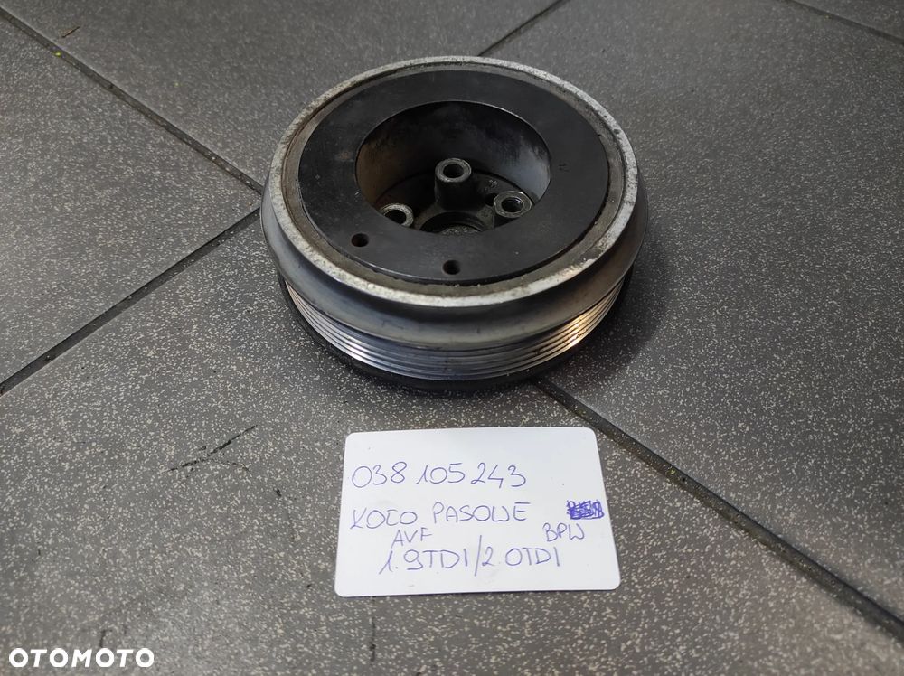 KOŁO KÓŁKO PASOWE WAŁU KORBOWEGO 038105243 1.9 TDI AVF 2.0 TDI BPW VW AUDI SEAT SKODA WYSYŁKA !!! - 1