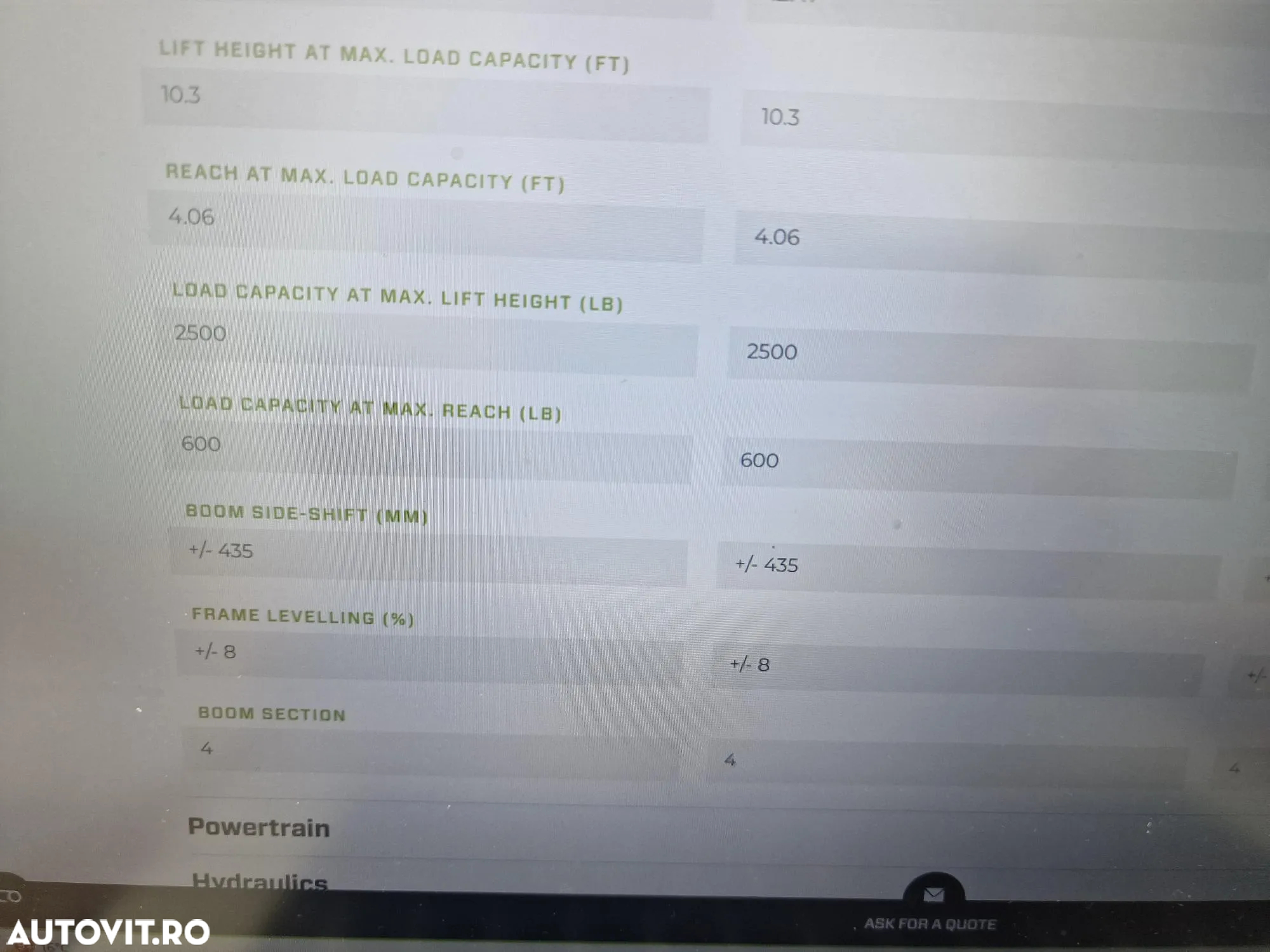 Merlo P40.17, inaltime ridicare 17m, ridica 4 tone primul tronson, Aer cond, garantie 1 an, posibilitate leasing 5 ani, produs in ITALIA, cale fata, cupa 1mc, furci PROMOTIE 103900 EUR+Tva - 32